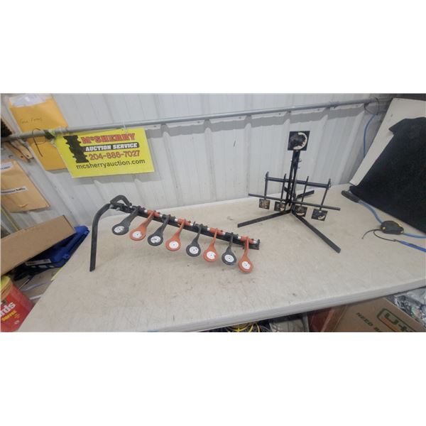 Eight-Plate Steel Dueling Tree Shooting Target System with Tripod Base Stand Metal