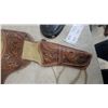 Image 2 : Tooled Leather Western Holster Rig with Cartridge Belt and Two Pistol Cases