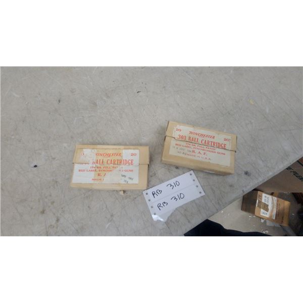 Two Boxes Winchester .303 Ball Cartridge 174 Grain Full Patch R.A.F. Synchronized Guns 1941 40