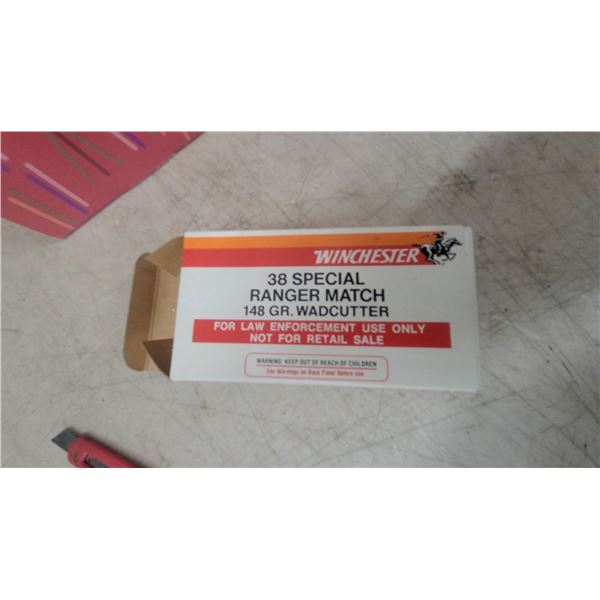 Winchester 38 Special Ranger Match 148 Grain Wadcutter Ammunition Q4212 R.C.M. Police 50 Rounds. *A