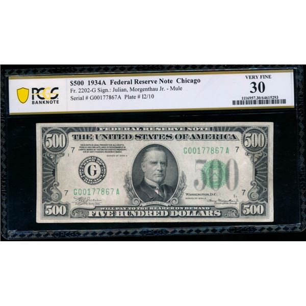 1934A $500 Chicago FRN PCGS 30