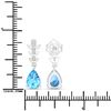 Image 3 : Plated Rhodium 2.30ctw Swiss Blue Topaz and Lab Diamond Earrings