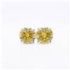 Image 1 : Plated 14KT White Gold 4.00ctw Ice Blue Fire Moissanite Earrings