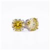 Image 2 : Plated 14KT White Gold 4.00ctw Ice Blue Fire Moissanite Earrings