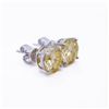 Image 3 : Plated 14KT White Gold 4.00ctw Ice Blue Fire Moissanite Earrings