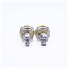 Image 5 : Plated 14KT White Gold 4.00ctw Ice Blue Fire Moissanite Earrings
