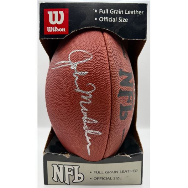 John Madden Autographed Wilson Official Size Football