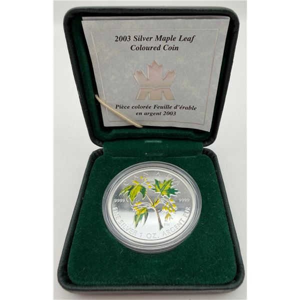 2003 Maple Leaf colored Silver Coin