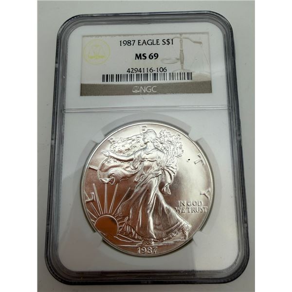 Certified 1987 Silver Eagle MS 69