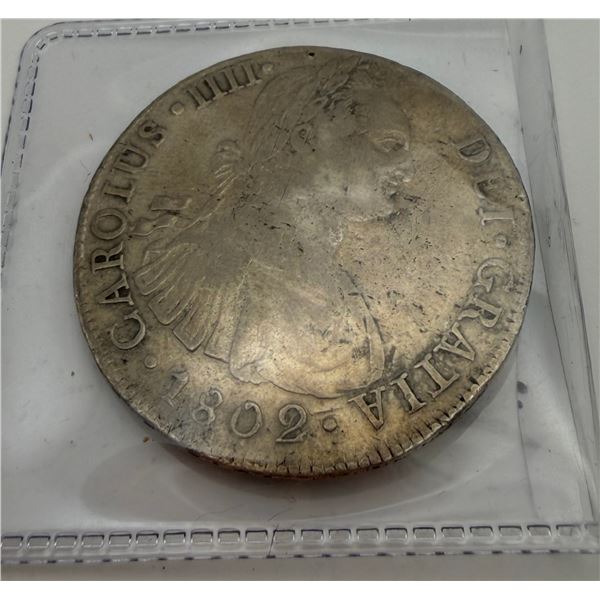 1802 Spanish Colonial 8 Reales Silver Coin