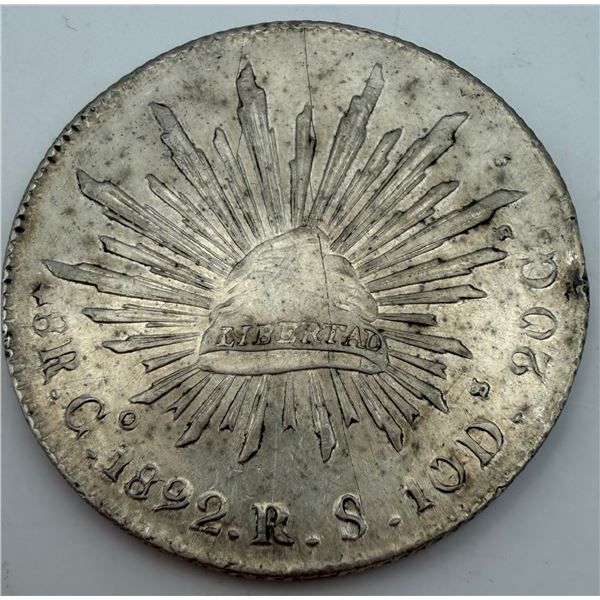 1892 Mexico Libertad Silver 8 Reales
