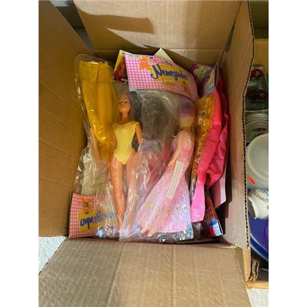 BOX LOT OF DOLL TOYS