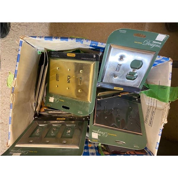 BOX LOT OF ASSORTED LIGHT SWITCH COVERS