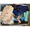 Image 1 : BOX LOT OF ASSORTED GLOVES, HATS, AND SCARFS