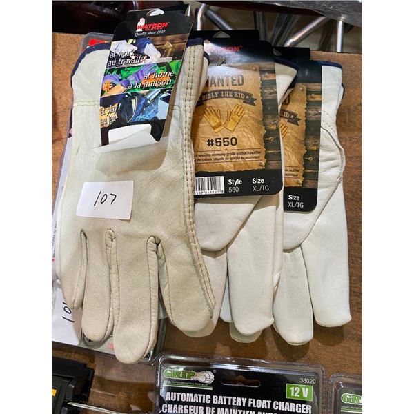 3 PAIR OF SIZE XL WORK GLOVES