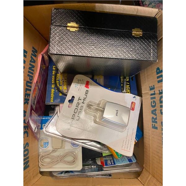 BOX LOT OF MOSTLY ELECTRONIC ITEMS