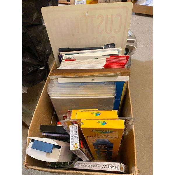 BOX LOT OF SCHOOL SUPPLIES