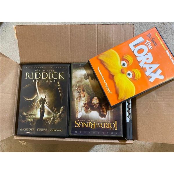 BOX LOT OF ASSORTED DVDs