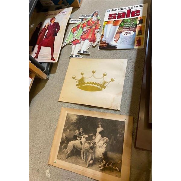 5 OLD PAPER SIGNS