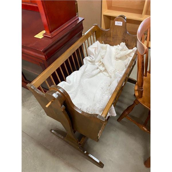 WOODEN BABY CRADLE