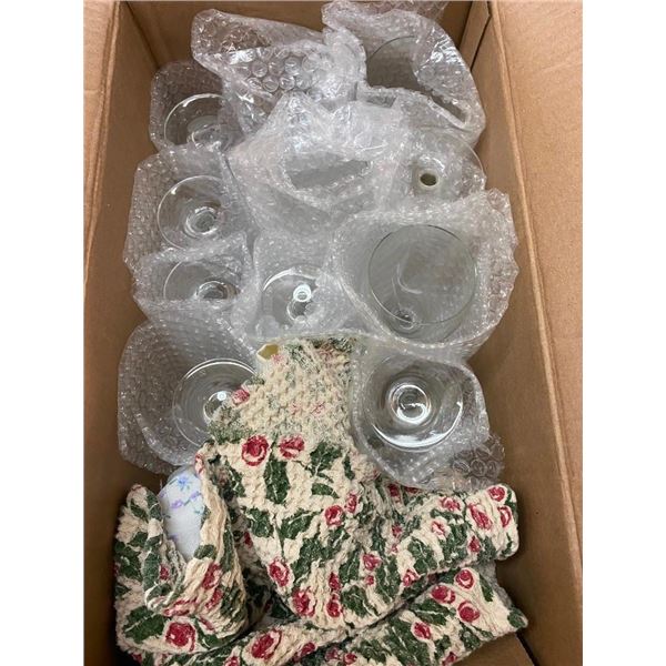 BOX OF WINE GLASSES