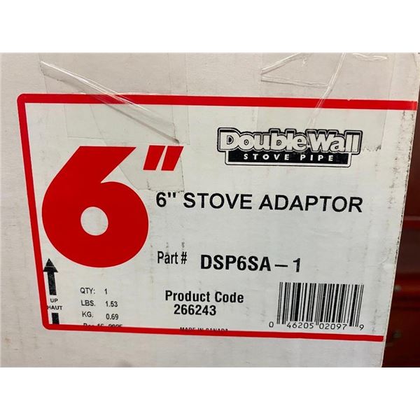 6 X 36 INCH STOVE PIPE WITH 6 INCH STOVE ADAPTER