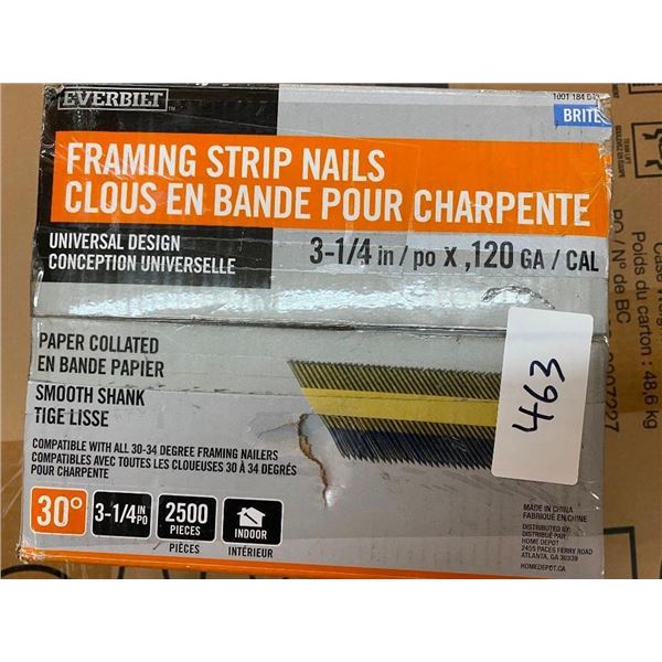 APPROX. 2500 OF 3-1/4 FRAMING STRIP NAILS