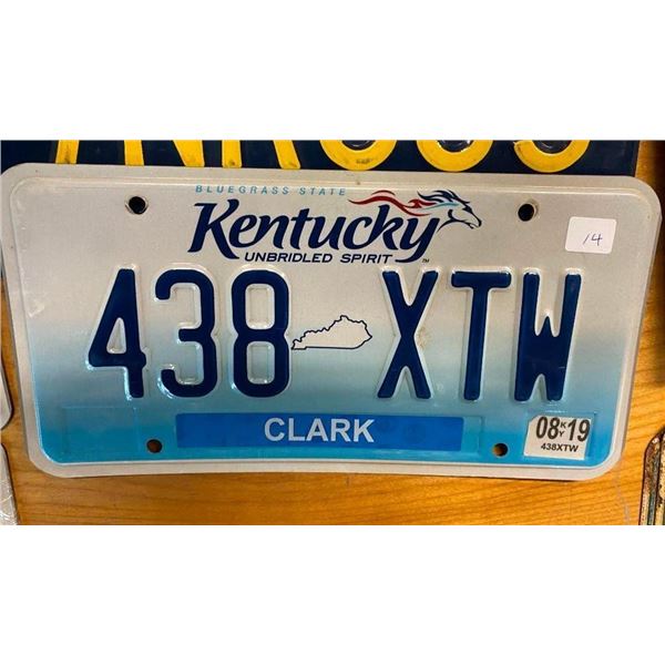 KENTUCKY US LICENSE PLATE