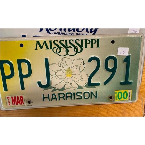 MISSISSIPPI LICENSE PLATE