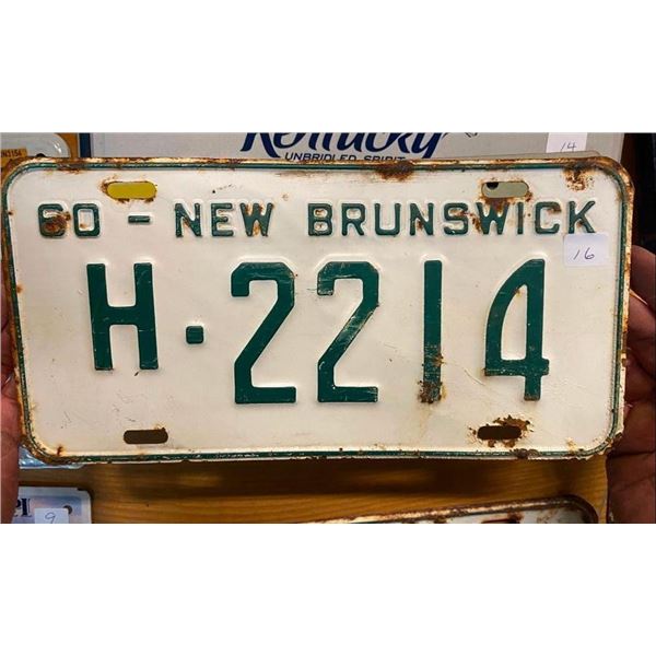 NB CANADIAN LICENSE PLATE