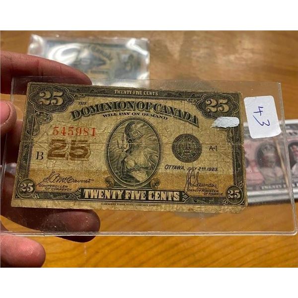 1923 C 25 CENT SCRIPT SHILL PLASTER