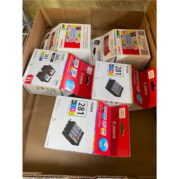 5 BOXES OF ASSORTED CANON INK CARTRIDGES