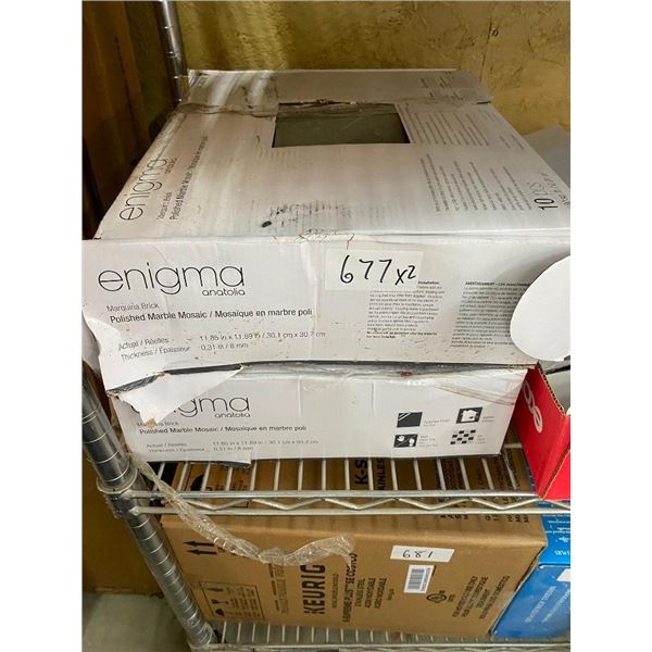 18 SQ FT OF BLACK MARBLE MOSAIC TILE