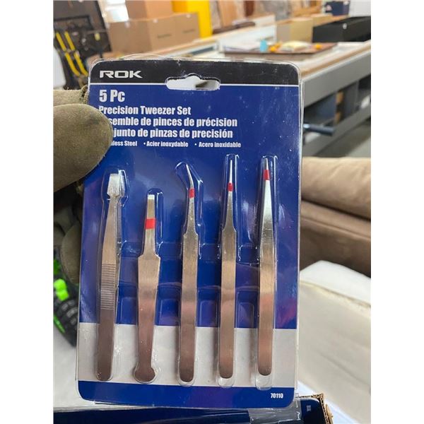 10 OF 5 PIECE TWEEZER SET