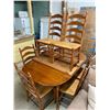 Image 1 : 6 FT TABLE WITH 2 LEAFS AND 8 CHAIRS