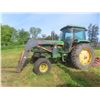 Image 1 : John Deere 4240 w/ Cab, Quad Shift, 3PH, 540 PTO, 18.4-38, Allied 590 w/ Bale Forks