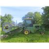 Image 1 : John Deere 2420 Swather, Gas, 25 Ft Header w/ Pickup Reel, Cab, A/C, Hydrostatic, 2209 Hrs