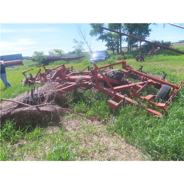 Co-op Model 200 Cultivator, 20 Ft, w/ 3 Row Mulchers, Parked, For Parts