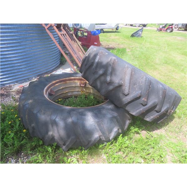 2 x 18.4-38 Tires w/ Rims and Spacers
