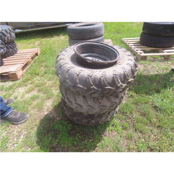 3 Polaris Mudlite Tires, 2 w/ Rims