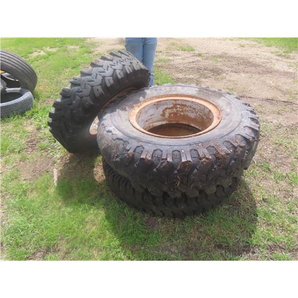 3 Rims and 2 Front Rubbers, 10.00-20