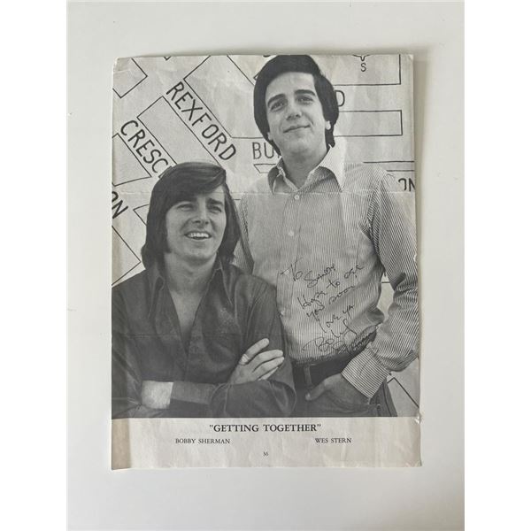 Getting Together Bobby Sherman signed photo