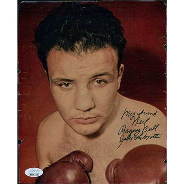 Jake LaMotta Raging Bull Boxing Signed 8x10 Magazine Page Photo