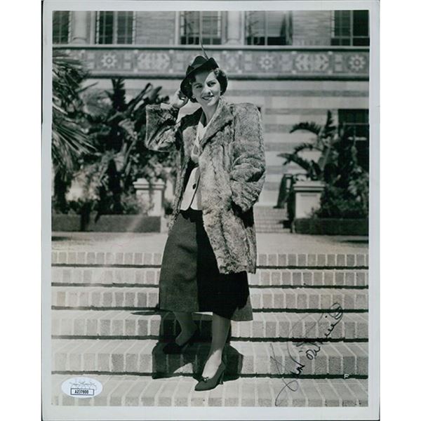 Alfred Hitchcock's Suspicion Joan Fontaine Signed 8x10 Glossy Photo Ink Marks