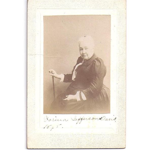 First Lady of the Confederacy Varina Jefferson Davis Signed Civil War Photo