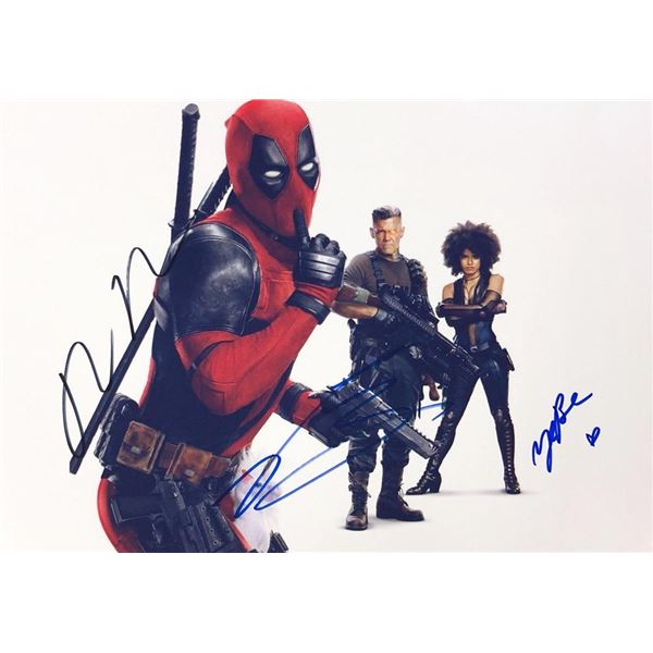 Deadpool cast facsimile signed movie photo