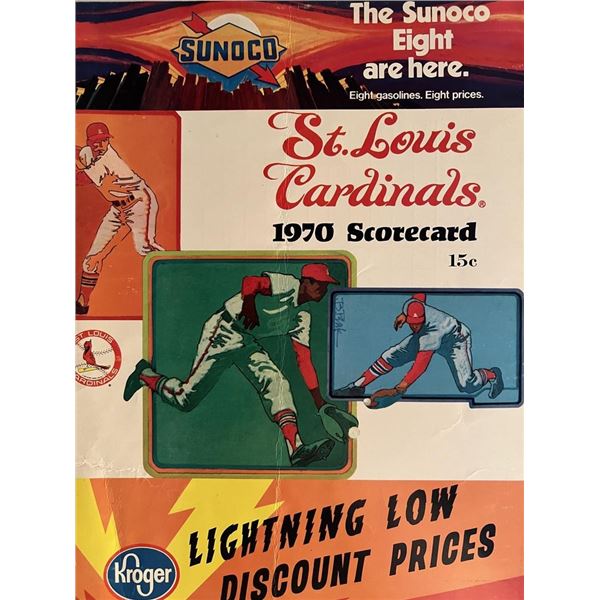 St Louis Cardinals 1970 scorecard. 8x11 inches