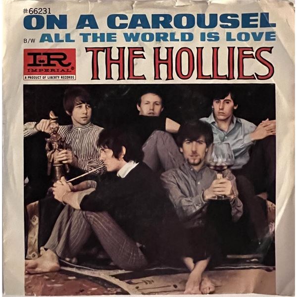 The Hollies On A Carousel 45. 7x7 inches