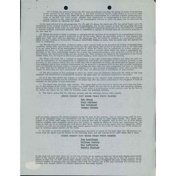 The Fastest Gun Alive Glenn Ford Signed Typed William Morris Agency Contract JSA Authenticated