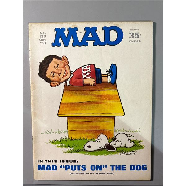 Mad Magazine #138 Oct 1970 Alfred E. Neuman Peanuts Parody Snoopy Cover